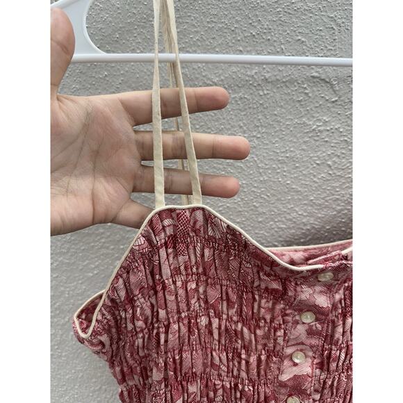 JT Jody of California Womens Dress Size 14 Red Floral Vintage Half Button Up - Picture 3 of 11